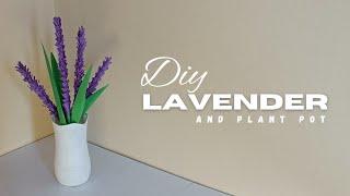 DIY~Aesthetic paper🪻LAVENDER + PLANT POT ||shalu's paradise|| #diy #craft #flowercraft #asthetic