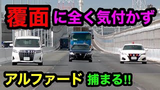 速度違反の『アルファード』が覆面パトカーに捕まる瞬間‼️　[サイレン 警察 取り締まり 高速道路]