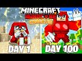 I Survived 100 Days as KNUCKLES in HARDCORE Minecraft!