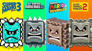 Evolution of Thwomp in Super Mario Games (1988-2021)