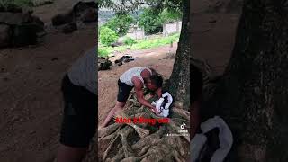 Man killing cat