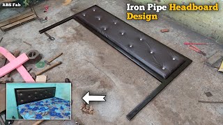 How To Make Beautiful Metal Headboard Bed || Leather Back Bed Design 🔥