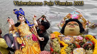 Vishwakarma Puja Visarjan 2023 | Babughat Kolkata | Vishwakarma Idol Immersion 2023