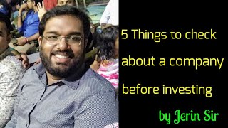 5 Things to check about a company before investing