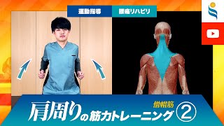 【腰痛リハビリ・運動指導】肩周りの筋力トレーニングその2【僧帽筋（そうぼうきん）】