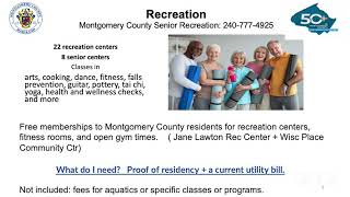 Programs and Services for Seniors in Montgomery County, MD