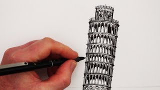 How to Draw Famous Buildings: The Leaning Tower of Pisa