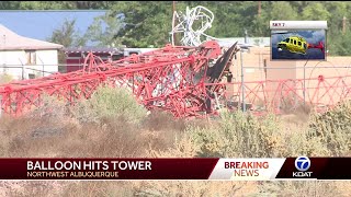 Balloon hits radio tower causing collapse in Albuquerque