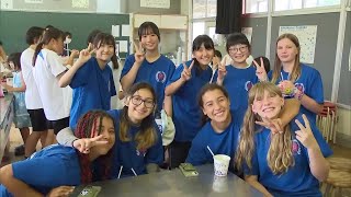 中学校で国際交流「中学生ら絆深める」　真岡市とカリフォルニア州グレンドーラ市 (2024年7月24日)