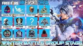 [🔴LIVE] WINTEE BATTLE GROUP STAGE || MW E-SPORTS OFFICIAL || HOST MR WOLFER || FREE FIRE MAX