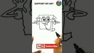 how to draw a SpongeBob SquarePants easy | Cartoon Drawing easy#cartoon#spongebobsquarepants#shorts