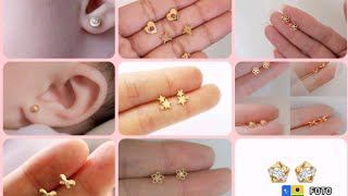 Latest Baby Studs Gold Design/ Light weight Baby Gold Ear stud/ Gold Tops for Baby Girls 2022