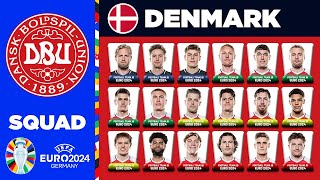 DENMARK SQUAD EURO 2024 | DENMARK SQUAD DEPTH EURO 2024 | UEFA EURO 2024 GERMANY