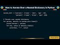 How to Iterate Over a Nested Dictionary in Python