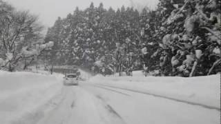 [車載・雪道]国道286号 笹谷峠登り 山形市滑川～関沢IC