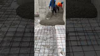 Pouring apartment building concrete slab #satisfying #construction