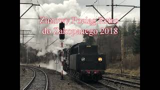 fotorelacja z Zimowego Pociągu Retro do Zakopanego 2018 - Parowóz Ty42-107 + Ty2-911