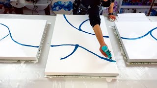 # 319 - MUST SEE - HUGE Three Panel Dutch Pour! ~ Acrylic Pour Painting ~ Fluid Art