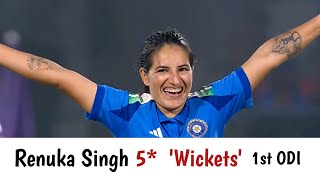 Renuka Singh Thakur Bowling Got 5 Five Wickets in 1st ODI India Women vs west indies women 2024