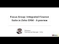 Focus Group: Integrated Finance Suite in Zoho CRM