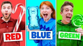 Eating One Color of Candy for 24 Hours ($1000 CHALLENGE)