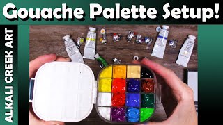 Setting up a New Goauche Palette!  Holbein, M. Graham and Winsor & Newton Gouache.