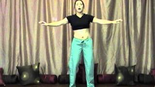 Belly Dancing - Belly Dance Video Drill - Step touch with Hip Drop