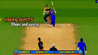India vs srilanka match highlights | dhoni and yuvraj partnership | real cricket 22 @cricketgamer22