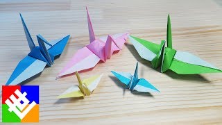 【折り紙】 二色鶴の折り方☆ORIGAMI How to make Two Color Crane