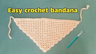 Easy crochet bandana tutorial | How to crochet the easiest bandana for beginners step by step