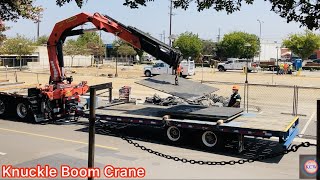 PALFINGER Knuckle Boom Crane At Work｜COMPLETE PROCESS｜Loading Steel Road Plates