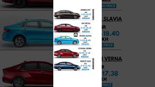 Honda City vs VW Virtus vs Skoda Slavia vs 2023 Hyundai Verna vs Maruti Ciaz - Price Comparison