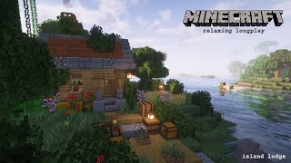 Relaxing Minecraft Longplay 𓆣 Island Lodge (No Commentary, No Music)