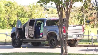 Heavy police presence at Bayland Park; bullet riddled truck at scene