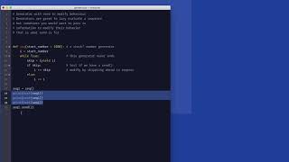 Python: Using the send function to inject parameters into a generator