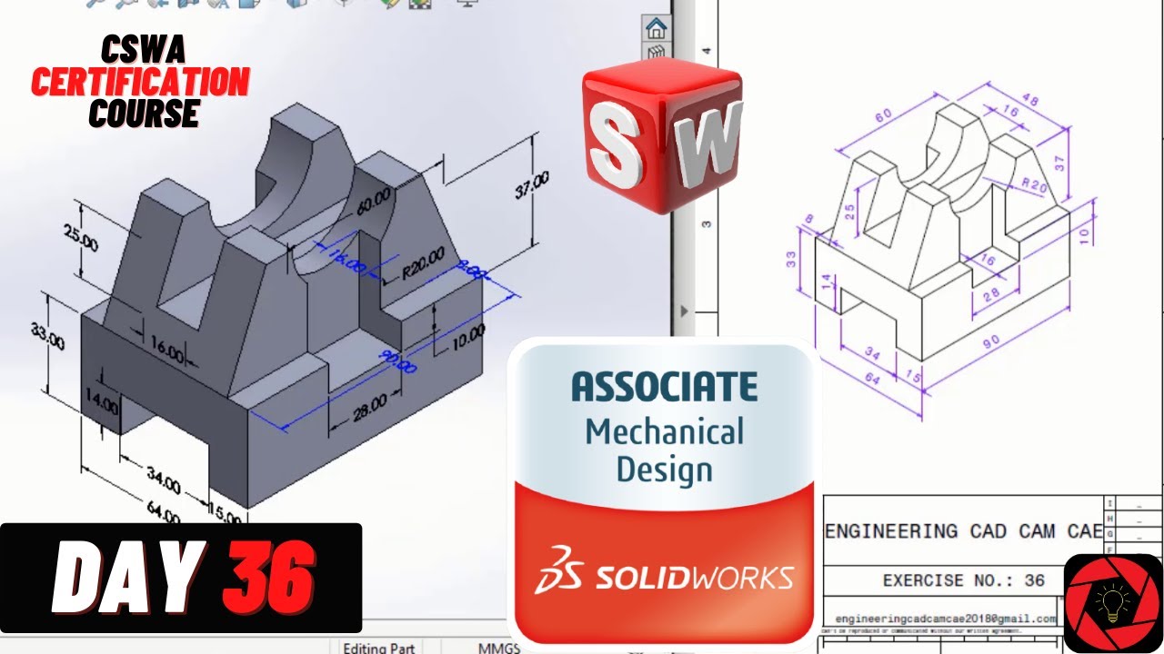 Day 36|| CSWA Free Course ||Solidworks Tutorial For Beginners | Part ...