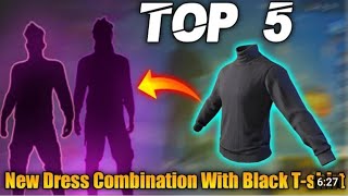 Top 5 Best Dress Combination With Black T Shirt In Free Fire | Free Fire Best Dress Combination