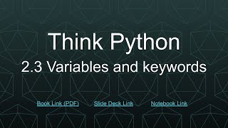 Think Python Ch 2 Sec 3