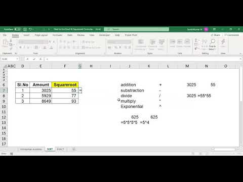 How to Use EXACT & SQRT Formulas   Tamil Version