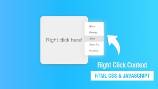 Create custom right click context menu - Right click menu using HTML, CSS & Javascript