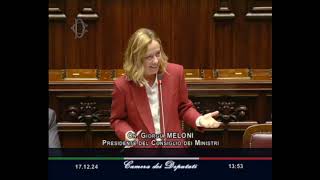 GIORGIA MELONI REPLICA ALLA CAMERA IN VISTA DEL CONSIGLIO EUROPEO DEL 19 DICEMBRE