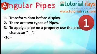 Angular Pipes Tutorial | Angular Built in Types | Angular 7/8 Pips, filter Tutorial