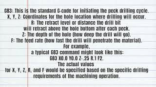 The G83 G-code command used in CNC machining