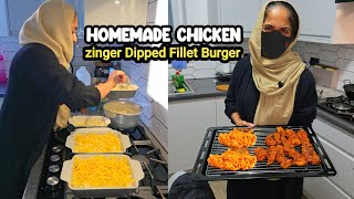 i'm making Crunchy Fried Chicken Dipped Burger