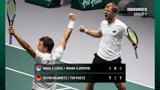 Cacic \u0026 Djokovic vs Krawietz \u0026 Puetz | SERBIA vs GERMANY |  Doubles Match 3 Highlights