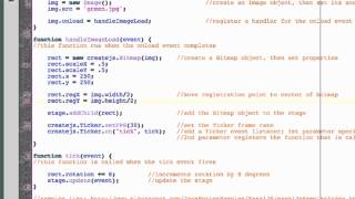 EaselJS - rotate a bitmap