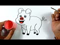 cute pigs drawing painting coloring for kids and toddlers