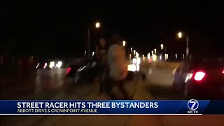 Three bystanders hit by street racer