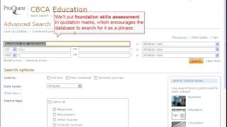 CBCA Education Advanced Search Tutorial