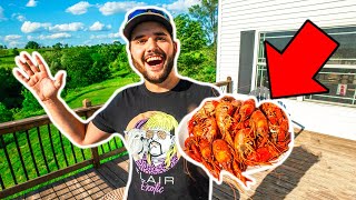 GIANT CRAWFISH BOIL in My BACKYARD!!! (Catch Clean Cook)